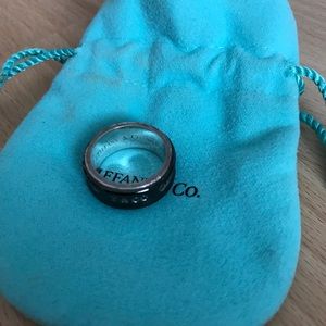 Tiffany & Co Sterling Silver & Titanium 1837 Ring